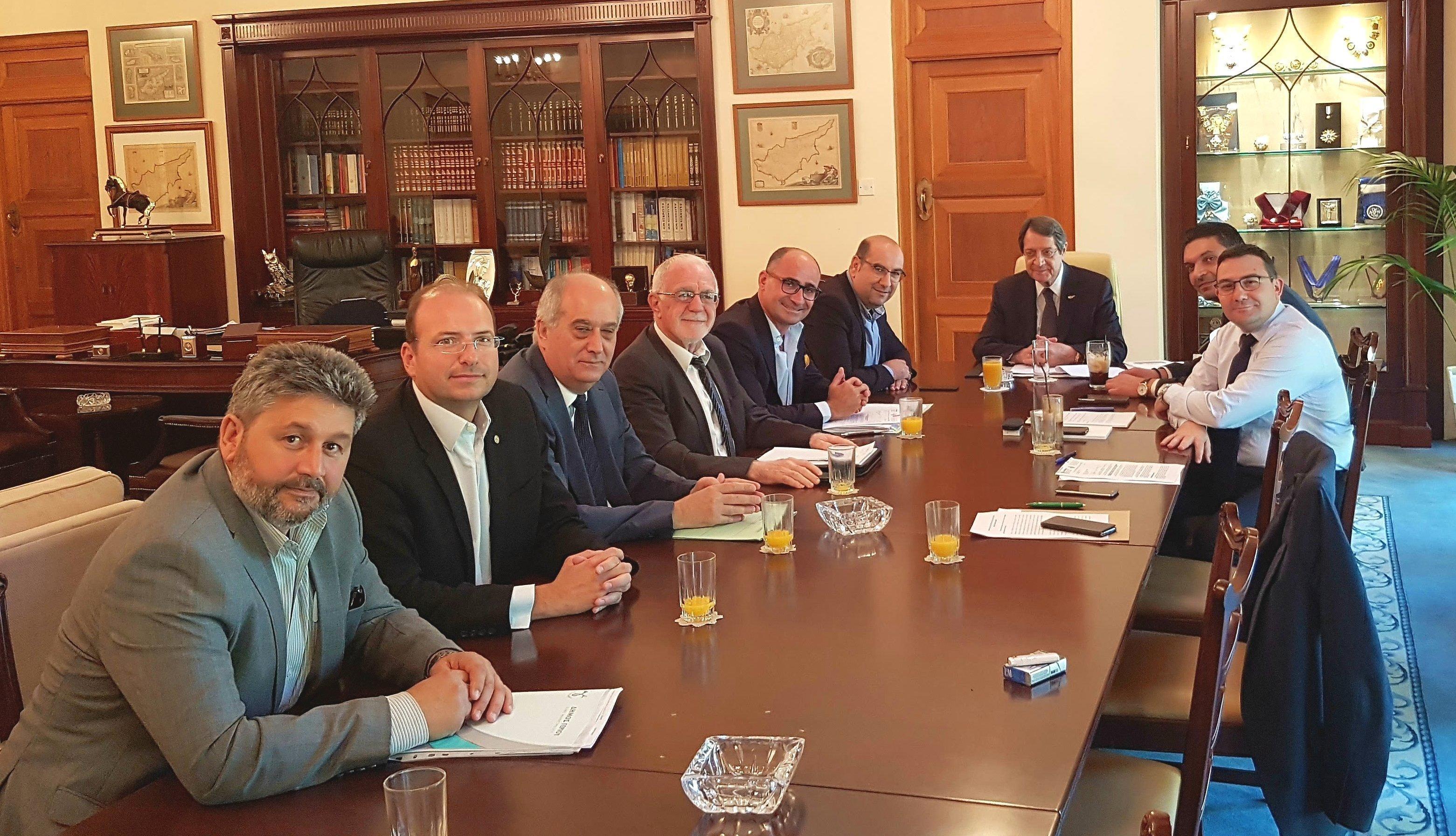 Συνάντηση Επιτροπής Ελεύθερων Ακριτικών και Ημικατεχόμενων Δήμων με τον Πρόεδρο της Κυπριακής Δημοκρατίας